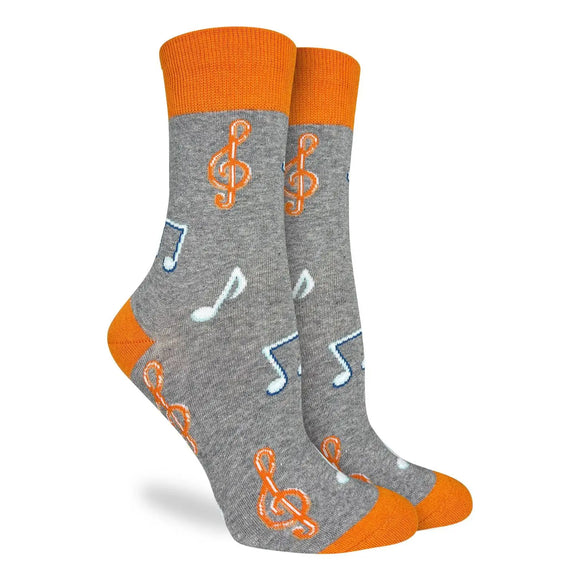 Women's Orange Music Note socks