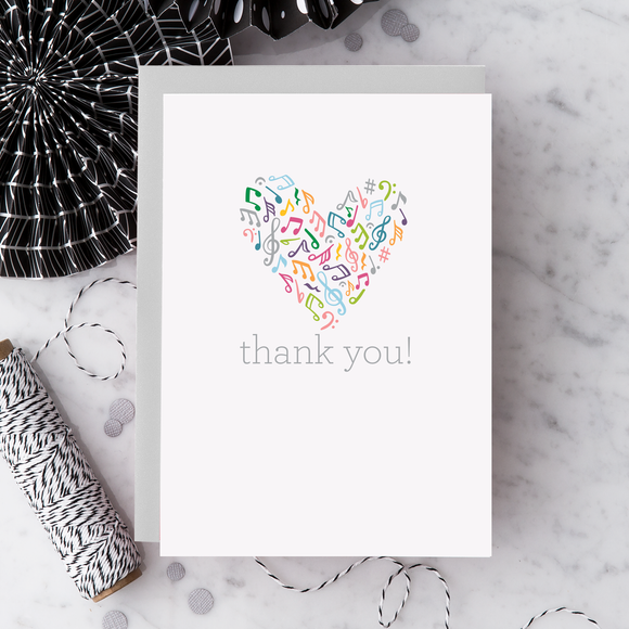 Thank You Music Heart Greeting Card