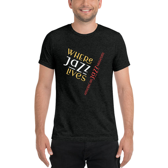 Where Jazz Lives Charcoal Short sleeve Unisex t-shirt